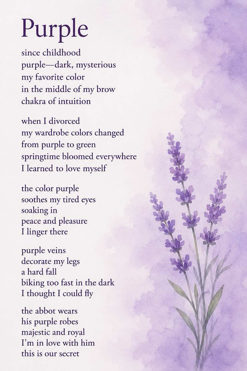 PURPLE:  TANKA SERIES